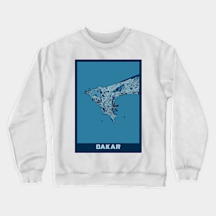 Dakar - Senegal Peace City Map Crewneck Sweatshirt